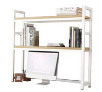 Kit de almacenamiento de pared, torre de estantería multicapa con parte superior de metal y madera para decoración de oficina en casa, almacenamiento y organización de cocina, 9 ganchos incluidos