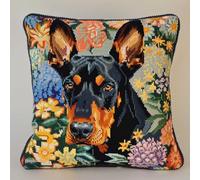 Kit De Almohada Con Gancho De Pestillo Doberman Pinscher Animal Funda De Almohada Kits De Costura Kits De Hilo De Ganchillo Diy Kits De Bordado Funda De Almohada/Cojín Kitsn De Taies D'Ore 43x43cm