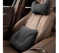 Kit de Almohada Lumbar y Cervical para BYD Dolphin 2021-2024, Cojín Lumbar para Coche y Reposacabezas Cervical Cuero,Black