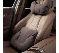 Kit de Almohada Lumbar y Cervical para BYD Dolphin 2021-2024, Cojín Lumbar para Coche y Reposacabezas Cervical Cuero,Dark Brown
