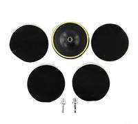 Kit de almohadillas de pulido de lana natural de 8 piezas para pulidora de coche, incluye adaptador de almohadilla trasera, vástago hexagonal compatible con taladro de amoladora angular (150 mm)