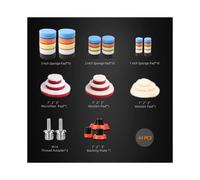 Kit de Almohadillas Pulido para Taladro Espuma para AutomóVil,44 Piezas,1 Pulgada,2 Pulgadas,3 Pulgadas,Almohadilla Pulidora Detalles,Kit de Detalles