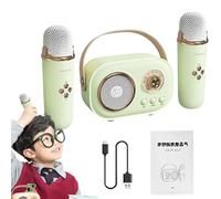 Kit de altavoces de karaoke inalámbricos, juego de micrófono y altavoz de karaoke para niños - Micrófonos para niños pequeños para cantar | Micrófono portátil para cantar para adultos con cable de car