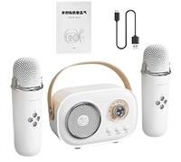 Kit de altavoces de karaoke inalámbricos, juego de micrófono y altavoz de karaoke para niños, Pequeño Karaoke Con Dos Micrófonos, Con cable de carga Altavoz de entretenimiento en el hogar para mujeres