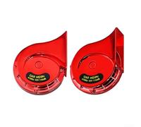 Kit de altavoces impermeables, 2 bocinas de trompeta para varios vehículos, salida de tono alto y bajo de 12 V (rojo)