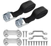 Kit de amarre para enfriador, 14 piezas, correa de amarre de batería de 1 x 56 pulgadas con hebilla de leva de acero inoxidable, soporte y tornillos SS, correas fijas para enfriadores Yeti y RTIC para