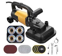 Kit de amoladora de hormigón, máquina eléctrica de molienda de suelo de 3800 W, lijadora de mano para paneles de yeso con 6 velocidades ajustables, ideal para pulir hormigón y descalcificación de