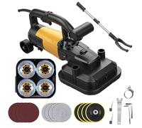 Kit de amoladora de hormigón, máquina eléctrica de molienda de suelo de 3800 W, lijadora de mano para paneles de yeso con 6 velocidades ajustables, ideal para pulir hormigón y descalcificación de