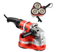 Kit de amoladora eléctrica de hormigón, máquina pulidora de 3 cabezales con cubierta antipolvo y rueda de diamante, ideal para cortar, moler, pulir, diseño sin polvo de 90°