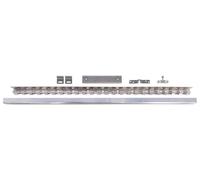 Kit de ampliación Kerbl de 1 m para sistema de fijación para cortina corrediza de tiras, acero inoxidable, aluminio, se puede acortar individualmente, para cortinas de PVC