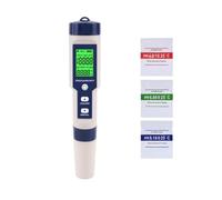 Kit de análisis de agua salada for piscinas, medidor de pH, termómetro for piscinas, medidor digital 5 en 1, pH/T/DS/CE/salinidad/temperatura, apto for piscinas, spas, agua potable y