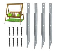 Kit de anclaje de suelo de metal resistente con tornillos, ancla de forma segura, juegos de columpios y estructuras de madera, solución estable para seguridad y apoyo al aire libre