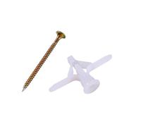 Kit de anclajes de expansión for paneles de yeso (50/100 piezas) con tornillos autoperforantes for pared, especial for paneles de yeso de nailon y plástico.(White 50set)