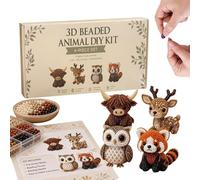 Kit de animales con cuentas 3D - Juego artesanal con cuentas hechas a mano con instrucciones | Kit creativo para manualidades artísticas de joyas | Para adultos, principiantes, aficionados, hogar