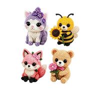 Kit de animales con perlas, juego lindo de pequeños juguetes hechos a mano, mini kit 3D de animales de perlas para adultos principiantes, interior, escuela, aula, sala de estar, salón