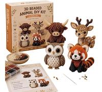Kit de animales nacarados, juego artesanal 3D de cuentas e instrucciones, kit de bricolaje para creaciones animales con perlas | Para adultos principiantes, apasionados, casa, oficina, escuela
