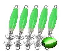 Kit de anzuelos Luminosos para Agua Salada, 5 piezas/10 Piezas, Fluorescente, con Caja de Aparejos