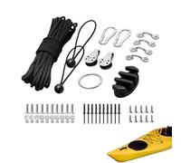 Kit de Aparejo para Cubierta de Kayak: Cuerda de Anclaje, Accesorios de Montaje de Acero Inoxidable, de de Anclaje Duradero con poleas y Anillos | Equipo de Deportes acuáticos para Kayak
