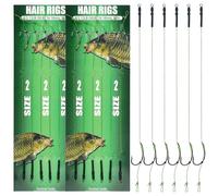 Kit de aparejos de pesca de carpa, 12 piezas de hilo trenzado, gancho curvado, gancho de acero de alto carbono, rodante giratorio, aparejos de pesca de carpas