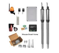 Kit de apertura de portón, Abridor de puerta automático for casa, granja, cabaña, puerta abatible for abridor de puerta de 16 pies de longitud o 600 lb, actuador lineal más cercano(Xhouse KIT R)