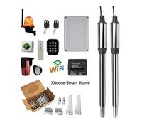 Kit de apertura de portón, Abridor de puerta automático for casa, granja, cabaña, puerta abatible for abridor de puerta de 16 pies de longitud o 600 lb, actuador lineal más cercano(Xhouse KIT S)