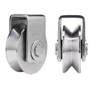 Kit de apertura de portón, Rodillo de motor puerta corredera acero inoxidable 201 3 pulgadas riel rueda en forma V con soporte 1 pieza for garaje volumen