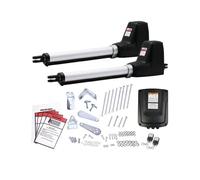 Kit de apertura de portones, Abridor de puerta batiente doble LM602/230V, 350kg por hoja con 2 controles remotos, operador automático alimentado CA