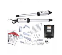 Kit de apertura de portones, Abridor de puerta batiente doble MK1102/230V, 300kg por hoja con 2 controles remotos, operador automático alimentado CA