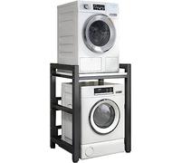 Kit de apilamiento ajustable, capacidad de 400 kg, estante portátil para lavadora y secadora de carga frontal, marco blanco