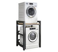 Kit de apilamiento ajustable para lavadora y secadora de carga frontal, resistente, capacidad de 400 kg, estante portátil, ahorro de espacio, solución de almacenamiento para lavandería