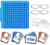 Kit de aprendizaje de matemáticas, juego de práctica aritmética para niños de 1 a 6 años, tarjetas de matemáticas con tabla de multiplicación de silicona y tarjetas de instrucciones, divertidos juegos