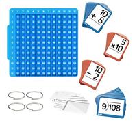 Kit de aprendizaje de matemáticas, juego de práctica aritmética para niños de 1 a 6 años, tarjetas flash de multiplicación, tablero de matemáticas, manipulativos, tarjetas flash, juegos, juegos educat