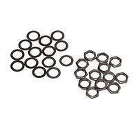 Kit de Arandela de Tuerca de bajo Eléctrico, Kit de Arandela de Tuerca, Sujetadores de Conector de Enchufe de Instrumento para Guitarra Eléctrica, bajo, Hilo Femenino M9 (negro