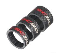 Kit de arandelas delanteras de bicicleta con tres espaciadores de horquilla de carbono completos compatibles con varios modelos