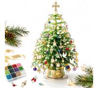 Kit de árbol de Navidad con Abalorios para Hacer tú Mismo, Mini árbol de Navidad Artesanal con Abalorios para Escritorio, decoración de Mesa, Proyecto Relajante, Regalo navideño (A#)