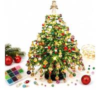 Kit de árbol de Navidad con Abalorios para Hacer tú Mismo, Mini árbol de Navidad Artesanal con Abalorios para Escritorio, decoración de Mesa, Proyecto Relajante, Regalo navideño (D#)