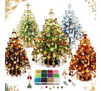 Kit de árbol de Navidad con Abalorios para Hacer tú Mismo, Mini árbol de Navidad Artesanal con Abalorios para Escritorio, decoración de Mesa, Proyecto Relajante, Regalo navideño (5pcs)
