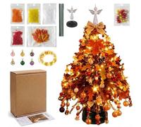Kit de árbol de Navidad con cuentas, juego de manualidades de cuentas de cristal 3D con luces, cuentas coloridas, marco de alambre, crea tu propia artesanía de cuentas brillantes, regalo de decoración