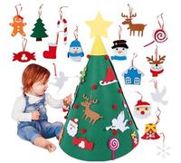 Kit de árbol de Navidad de fieltro de bricolaje - decoración hecha a mano iluminada, juguete creativo divertido para niños en edad preescolar, artesanales navideños, accesorio interactivo del