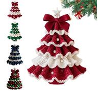 Kit de árbol de Navidad de ganchillo DIY, kit de árbol de Navidad de ganchillo DIY para principiantes, conjunto de decoración navideña hecha a mano, adorno de perlas para el árbol (B)