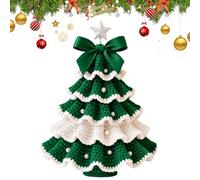 Kit de árbol de Navidad de ganchillo, juego de decoración de vacaciones hecho a mano, kit de árboles de Navidad de ganchillo para principiantes, decoraciones de fiesta de Navidad, decoración de
