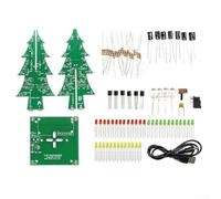 Kit de árbol de Navidad electrónico LED intermitente con condensadores y transistores para montaje interactivo y aprendizaje de conceptos electrónicos básicos (3 colores)