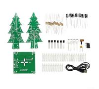 Kit de árbol de Navidad LED interactivo con luces intermitentes para aprendizaje y visualización electrónica (7 colores)