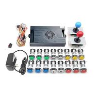 Kit de arcade 9800 en 1, caja de saga Pandora con botones LED de arcade Mame de 5 pines de 8 vías Joystick Arcade Pandora DX, kit de 4 jugadores para bricolaje en el hogar videojuegos (multicolor)