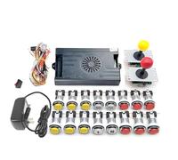 Kit de arcade 9800 en 1 Pandora Saga Caja con botones LED de arcade Mame 5 pines 8 vías Joystick Arcade Pandora DX Kit de 4 jugadores para bricolaje en el hogar Videojuego (rojo y amarillo)