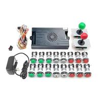 Kit de arcade 9800 en 1 Pandora Saga Caja con botones LED de arcade Mame 5 pines 8 vías Joystick Arcade Pandora DX Kit de 4 jugadores para bricolaje en el hogar Videojuego (rojo y verde)