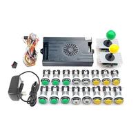 Kit de arcade 9800 en 1 Pandora Saga Caja con botones LED de arcade Mame 5 pines 8 vías Joystick Arcade Pandora DX Kit de 4 jugadores Juego para DIY Videojuegos en casa (amarillo y verde)