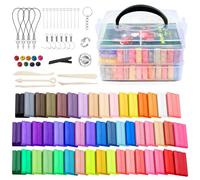 Kit de Arcilla Polimérica, 50 Colores Polymer Clay, con Herramientas de Escultura y Accesorios, para Proyectos de Bricolaje, Modelado Escultórico