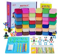 Kit de arcilla seca al aire, arcilla de modelado de 42 corlors para niños, segura y no tóxica, modelo ultraligero, arcilla mágica, arcilla de moldeo con herramientas de escultura, kits de artes y