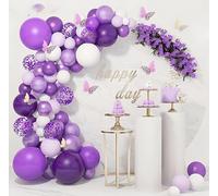 Kit de arco de 110 globos Premium - Crea momentos inolvidables con una decoración impresionante, ideal para cumpleaños, bodas y más, una mezcla de púrpura totalmente increíble